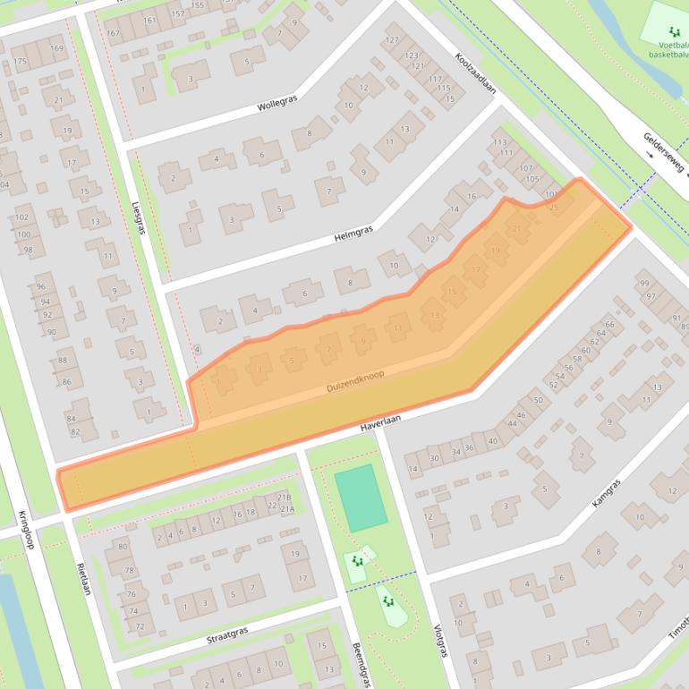 Kaart van postcodegebied 3893HJ.