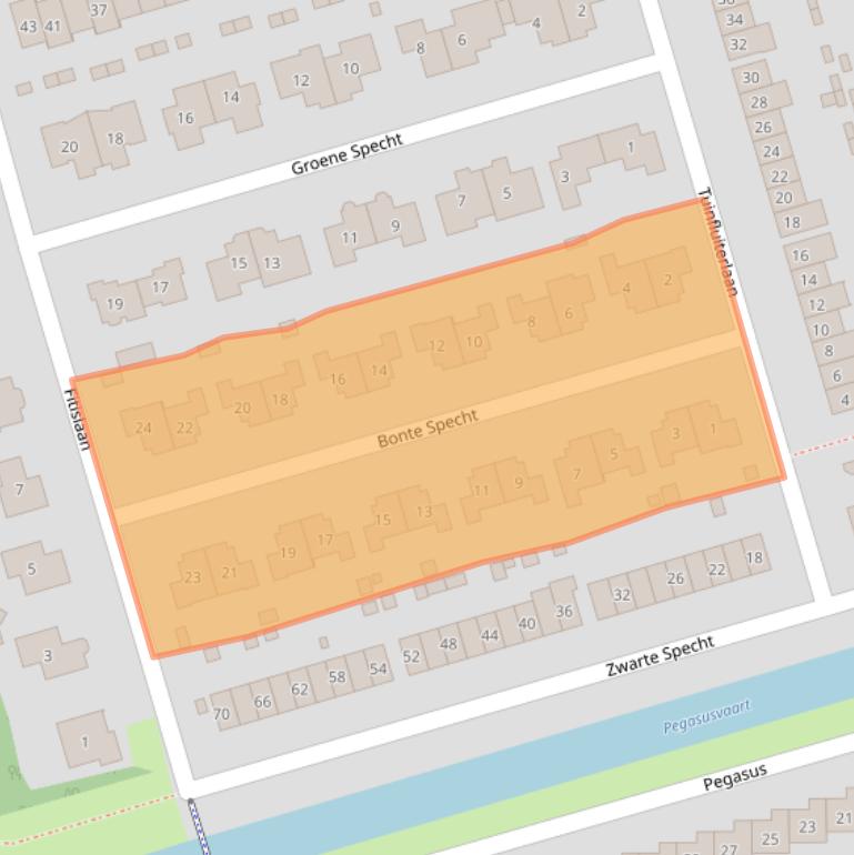 Kaart van postcodegebied 3893JD.