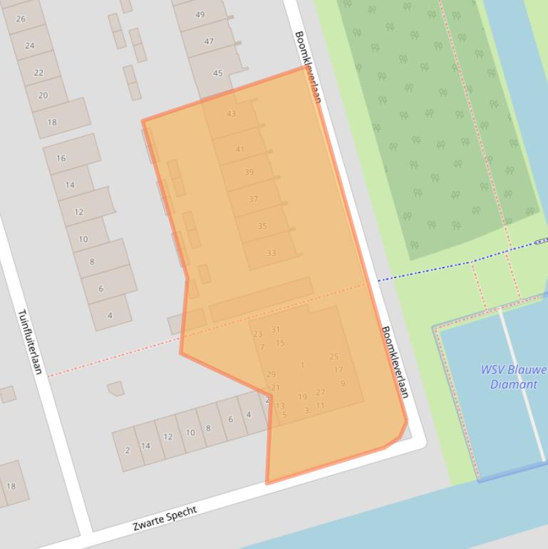 Kaart van postcodegebied 3893JJ.