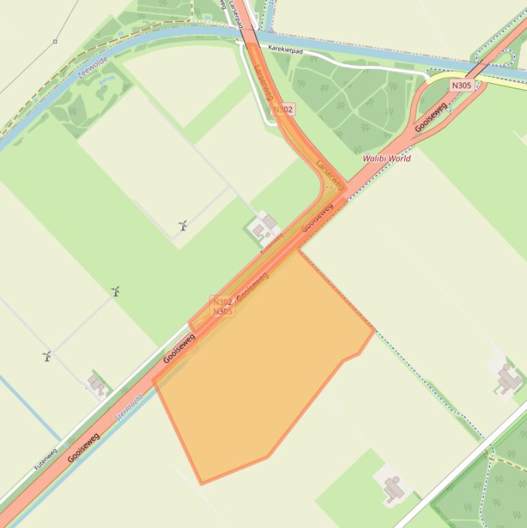 Kaart van postcodegebied 3893ZZ.