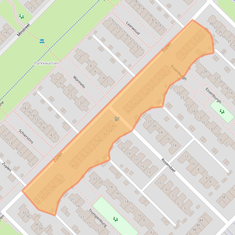 Kaart van postcodegebied 3894AW.