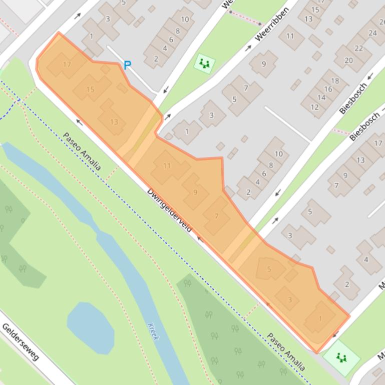 Kaart van postcodegebied 3894BB.