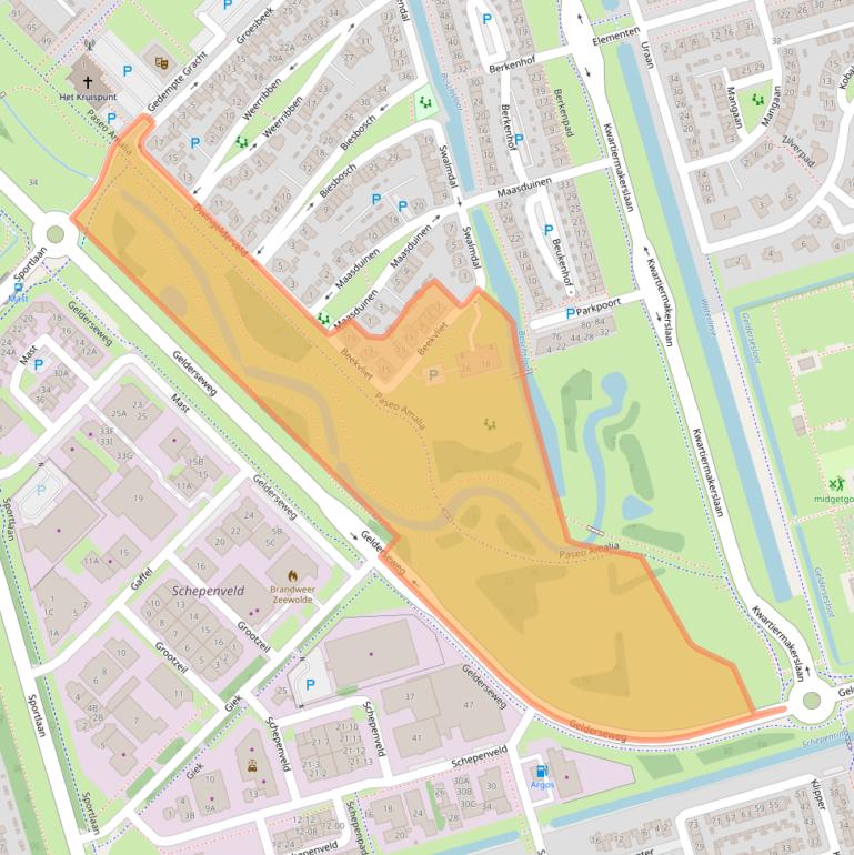 Kaart van postcodegebied 3894BC.