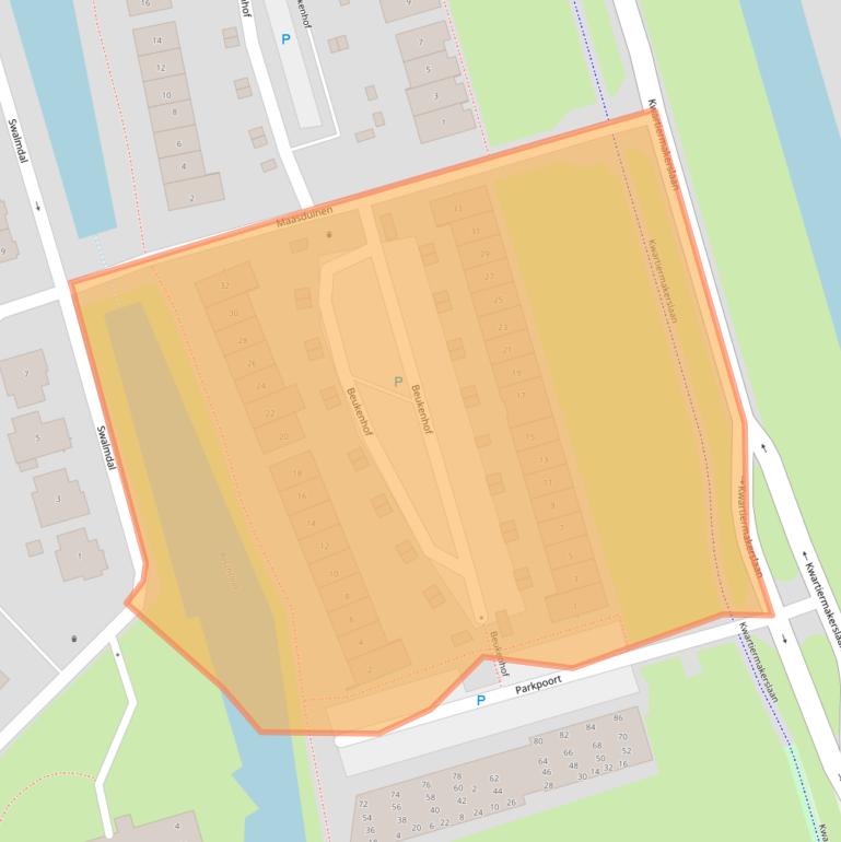 Kaart van postcodegebied 3894BM.