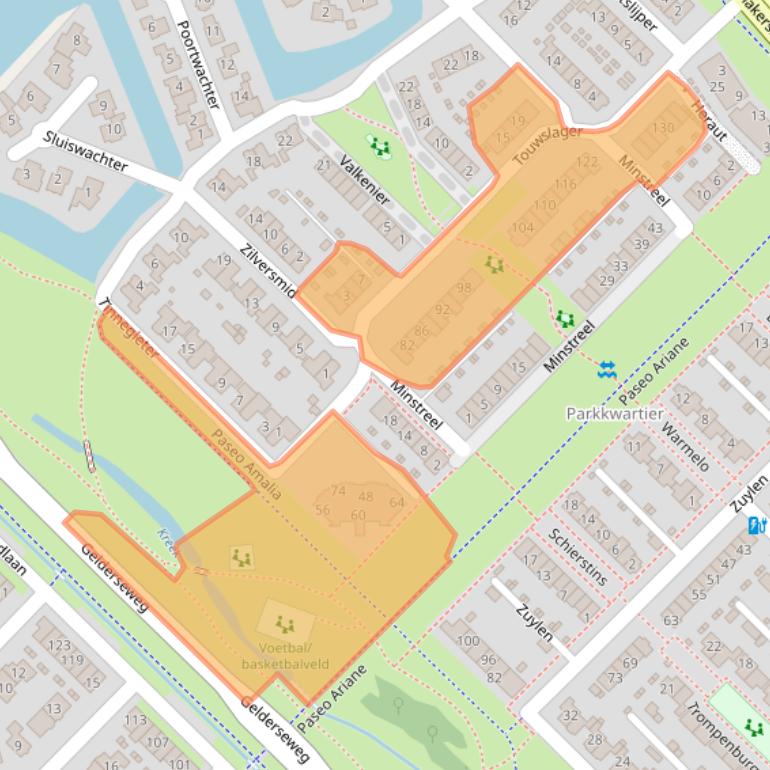 Kaart van postcodegebied 3894CE.