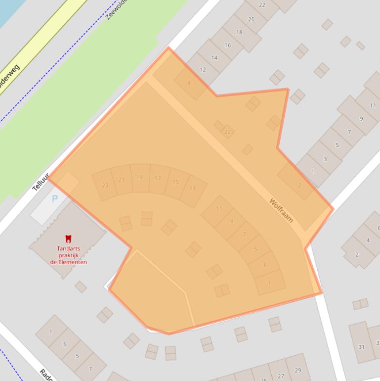 Kaart van postcodegebied 3894DS.