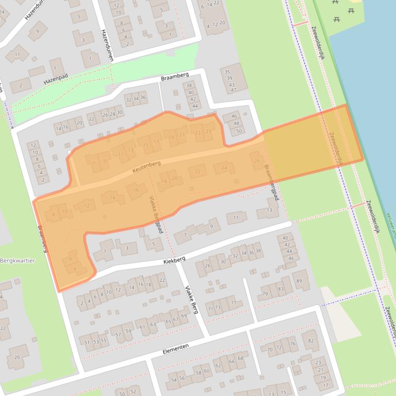Kaart van postcodegebied 3894EE.