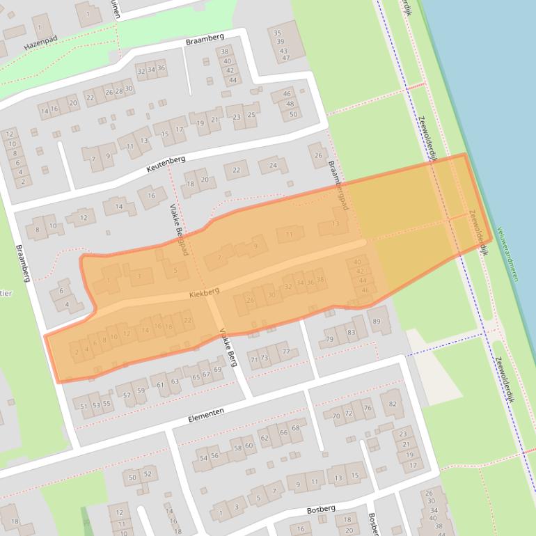 Kaart van postcodegebied 3894EG.