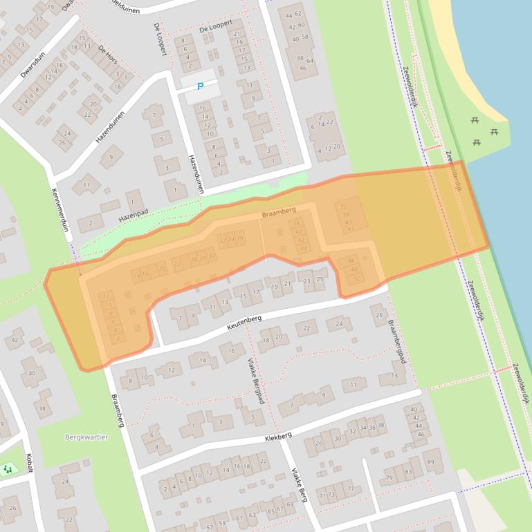 Kaart van postcodegebied 3894EK.