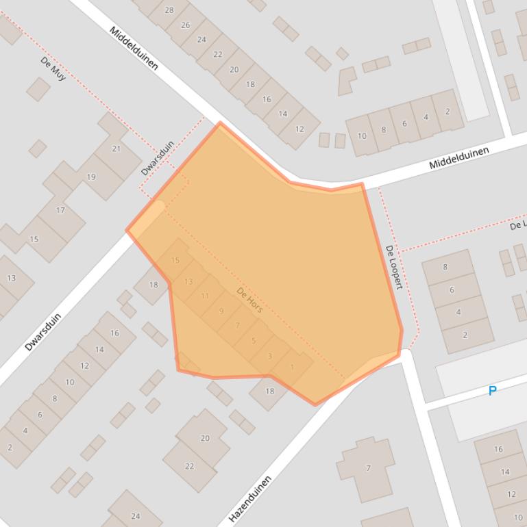 Kaart van postcodegebied 3894EZ.