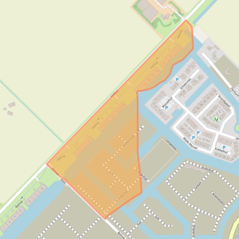 Kaart van postcodegebied 3894LA.