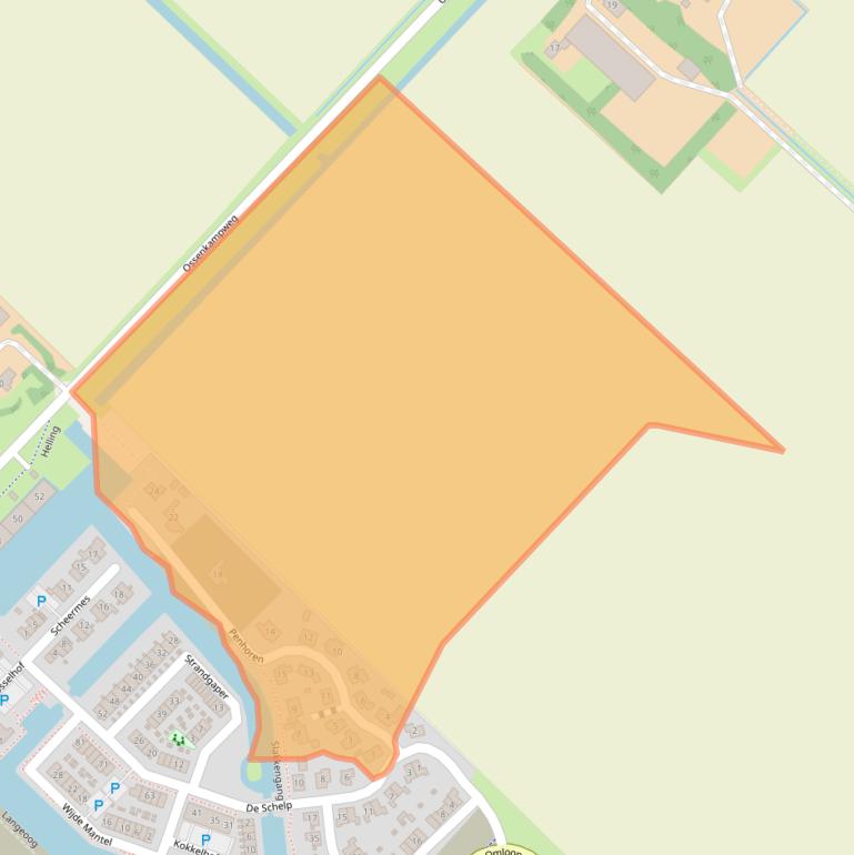 Kaart van postcodegebied 3894MB.