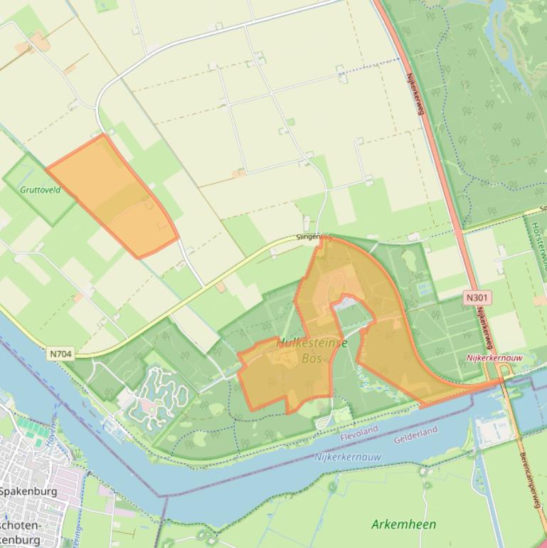 Kaart van postcodegebied 3896LA.