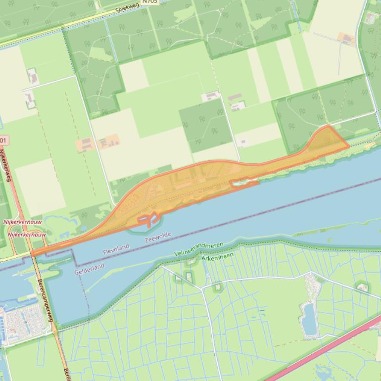 Kaart van postcodegebied 3896LB.