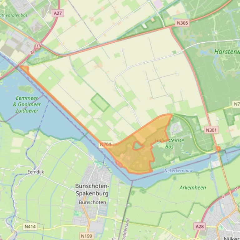 Kaart van postcodegebied 3896LD.