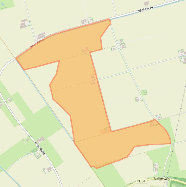 Kaart van postcodegebied 3896LN.