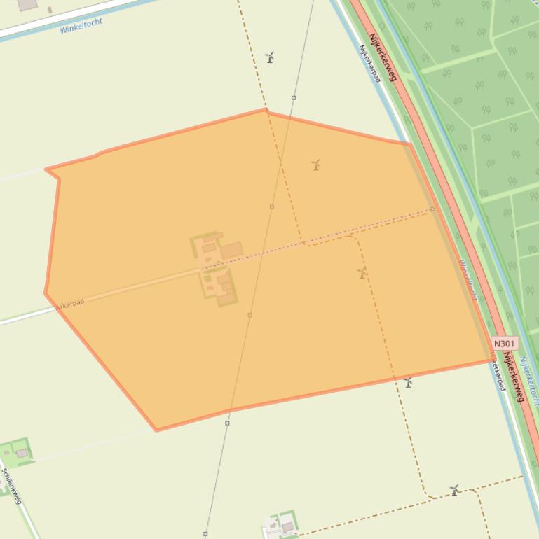 Kaart van postcodegebied 3896LP.