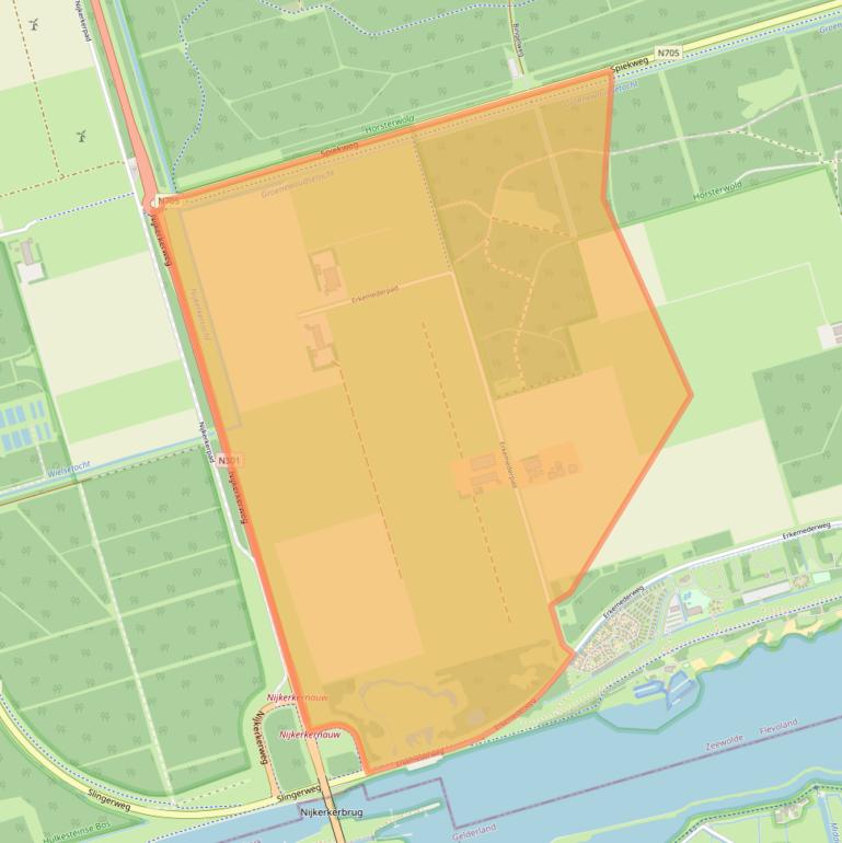 Kaart van postcodegebied 3896LX.