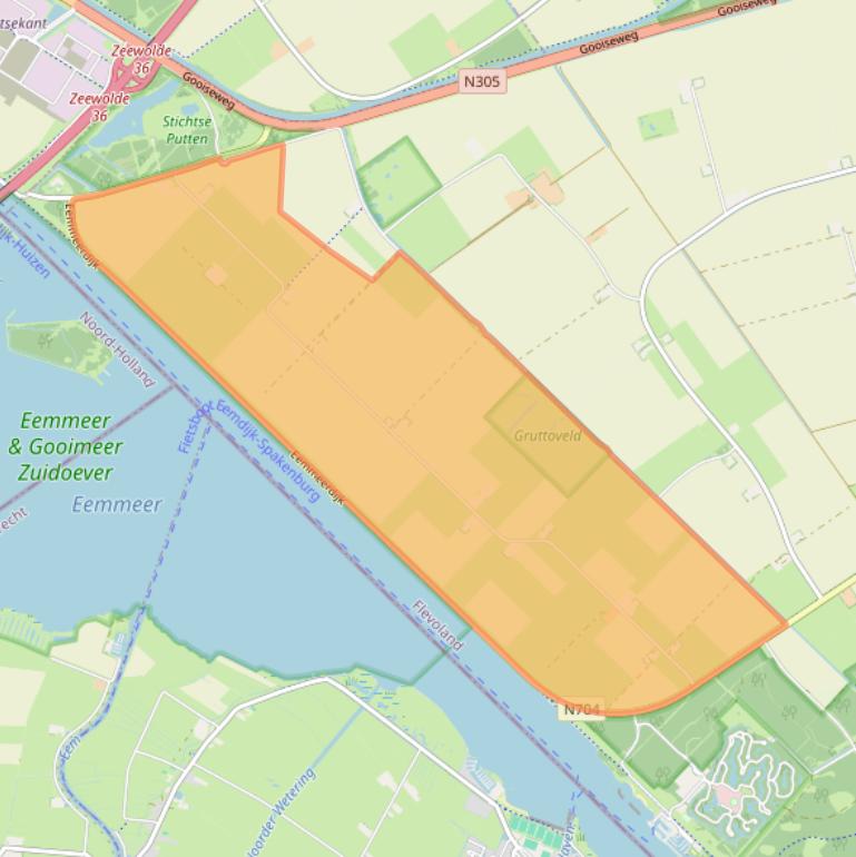 Kaart van postcodegebied 3896LZ.