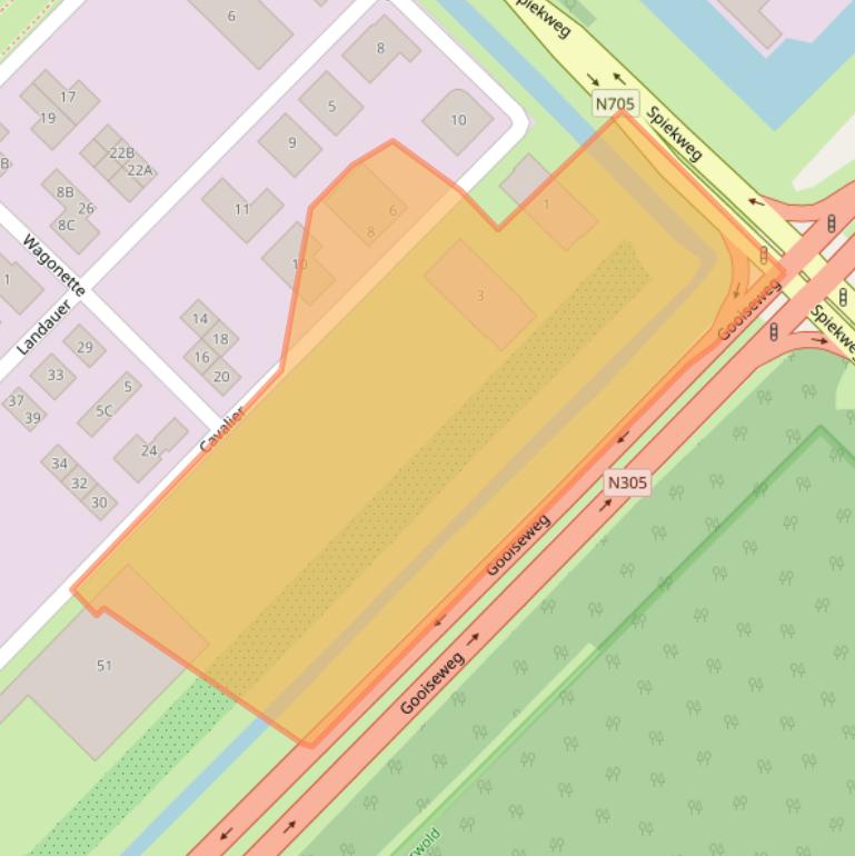 Kaart van postcodegebied 3897AA.