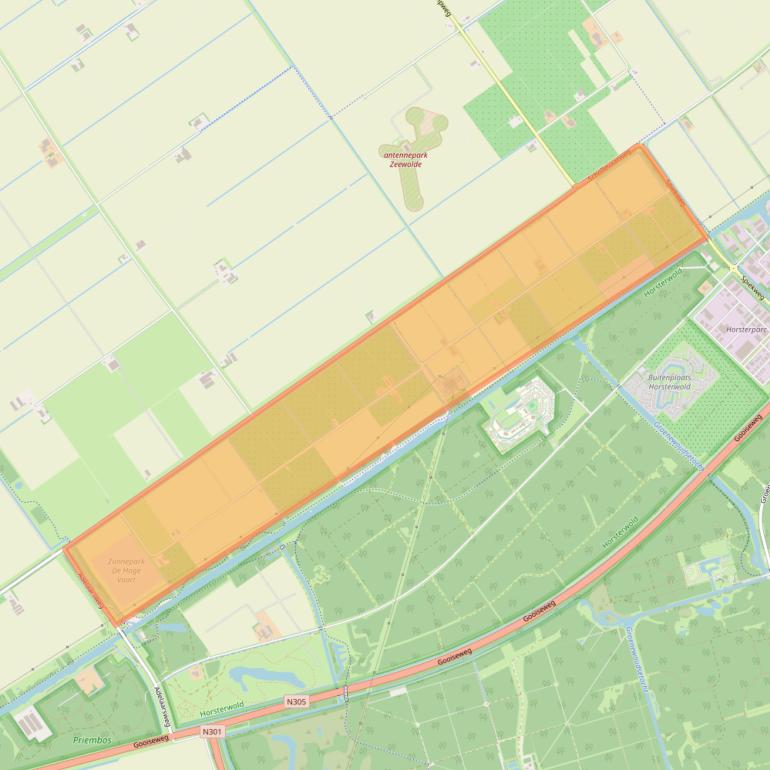 Kaart van postcodegebied 3897LN.