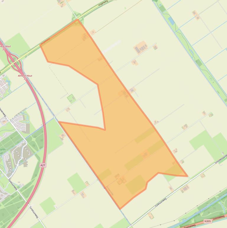 Kaart van postcodegebied 3897LT.