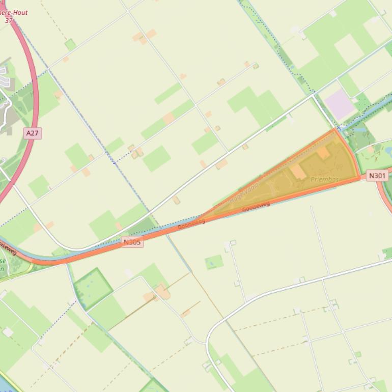 Kaart van postcodegebied 3897LX.