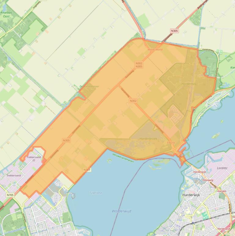 Kaart van postcodegebied 3898.