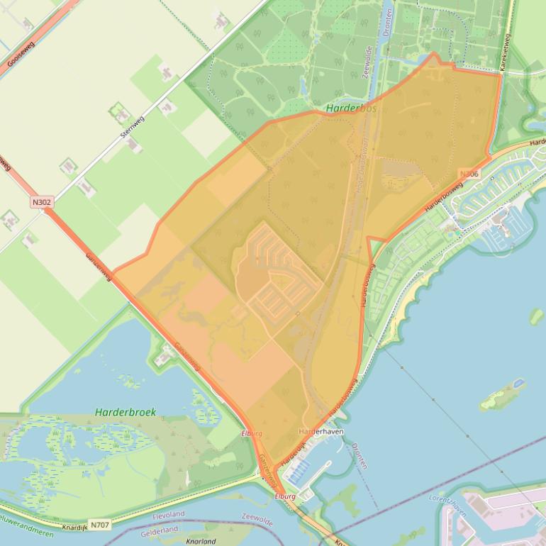 Kaart van postcodegebied 3898LL.