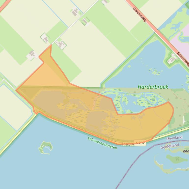 Kaart van postcodegebied 3898LV.