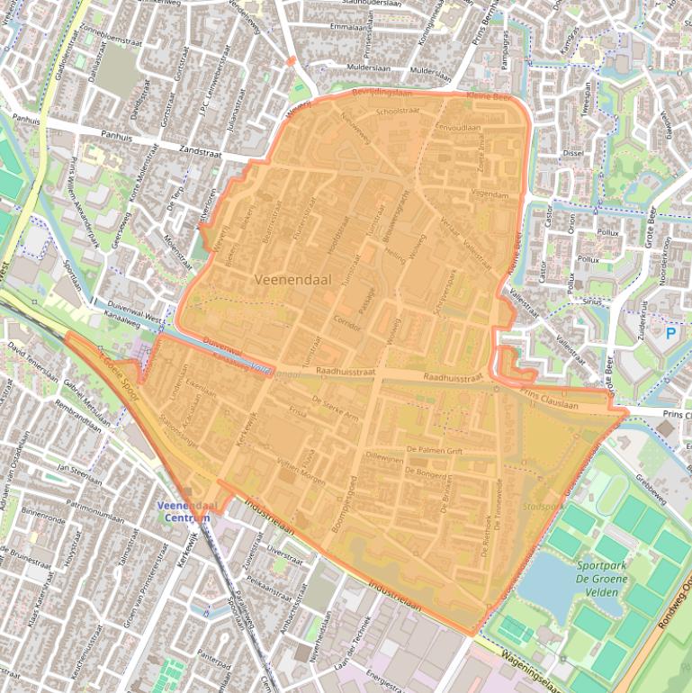 Kaart van postcodegebied 3901.