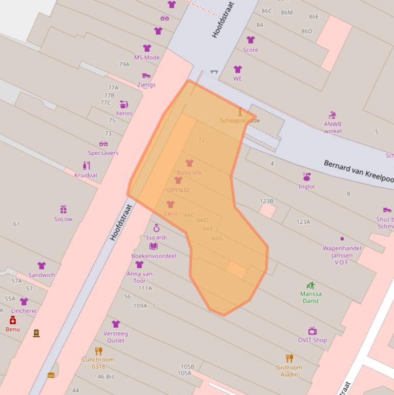 Kaart van postcodegebied 3901AT.