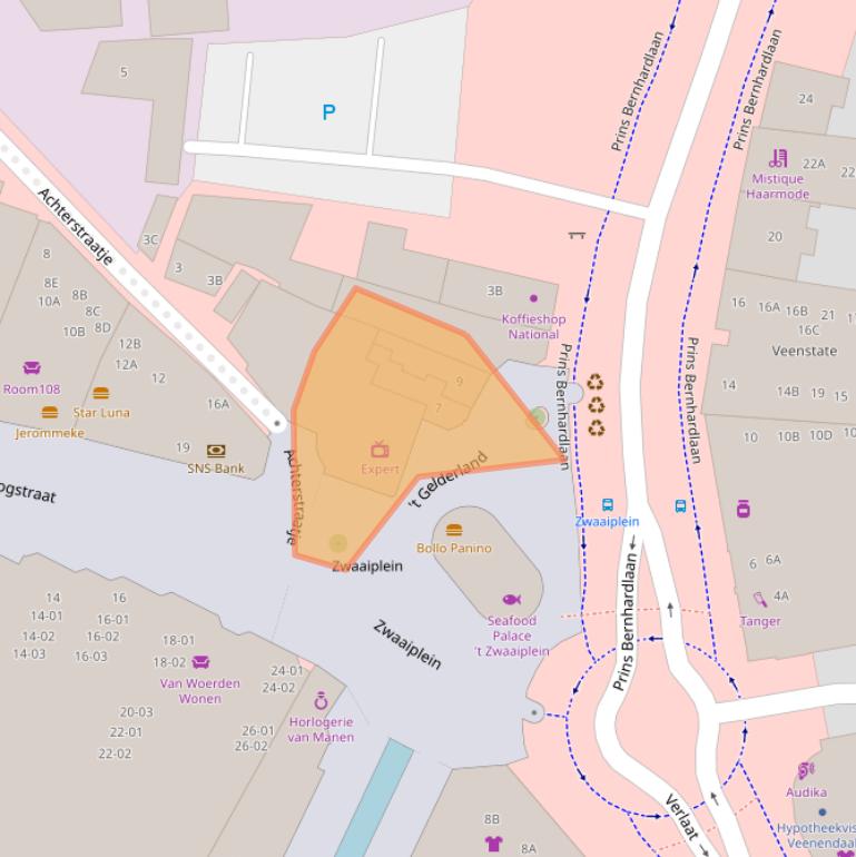 Kaart van postcodegebied 3901BB.