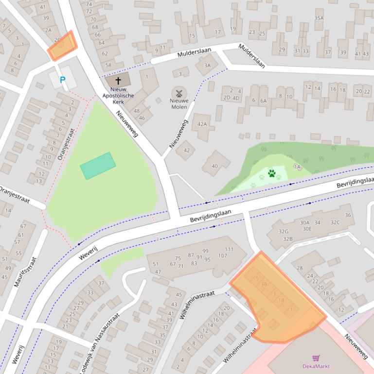 Kaart van postcodegebied 3901BD.