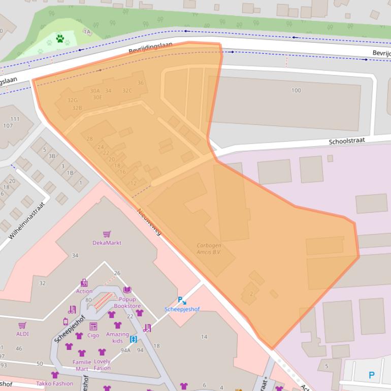 Kaart van postcodegebied 3901BE.