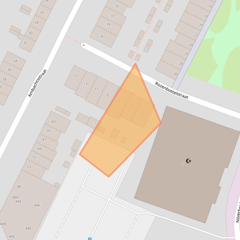 Kaart van postcodegebied 3901BH.