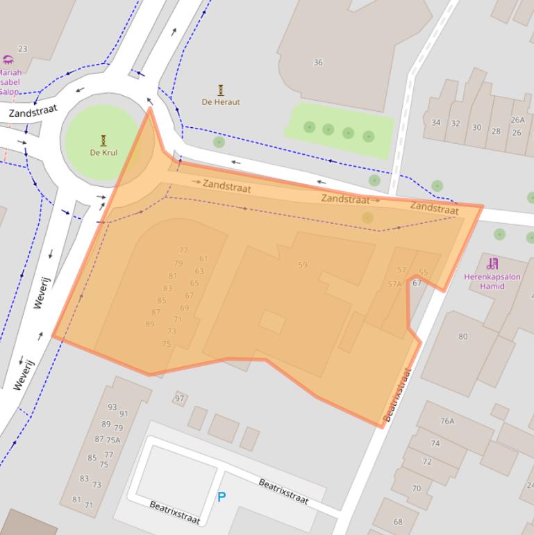 Kaart van postcodegebied 3901CK.