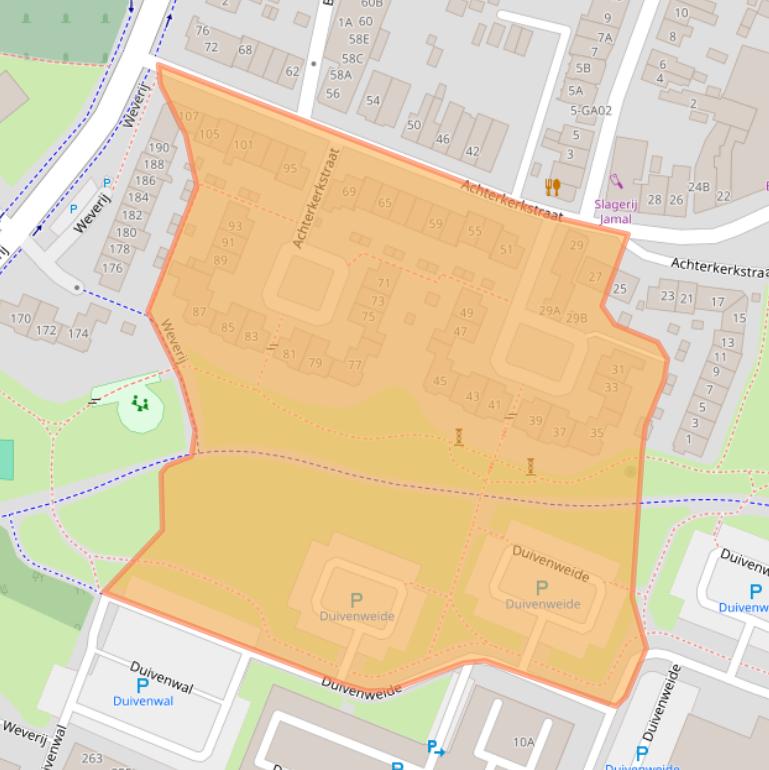 Kaart van postcodegebied 3901DR.