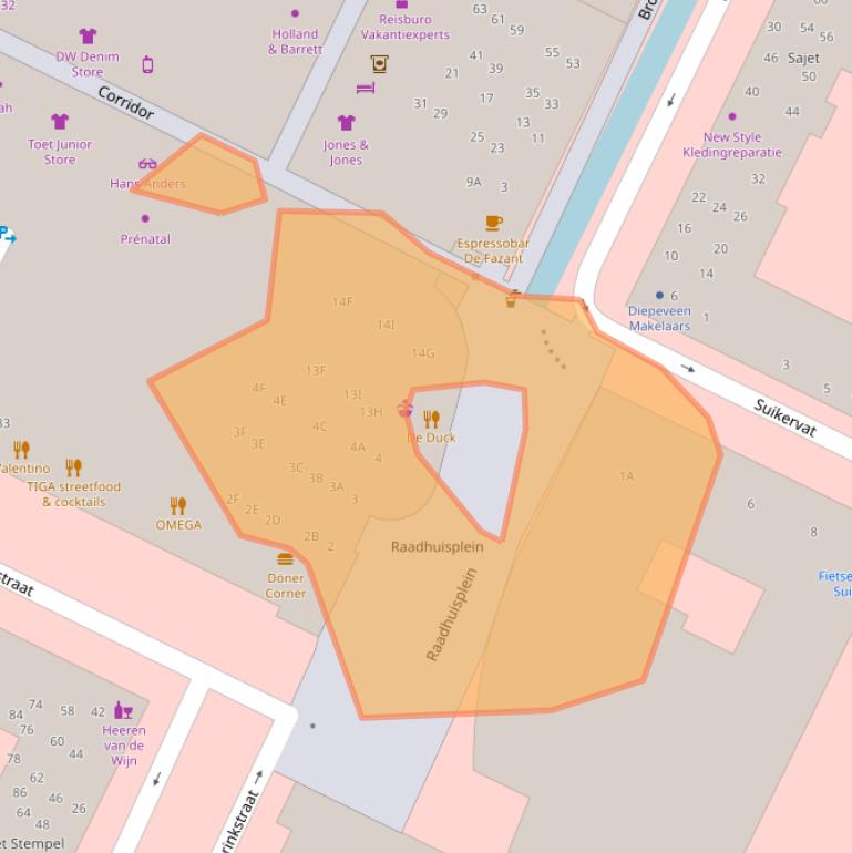 Kaart van postcodegebied 3901GA.