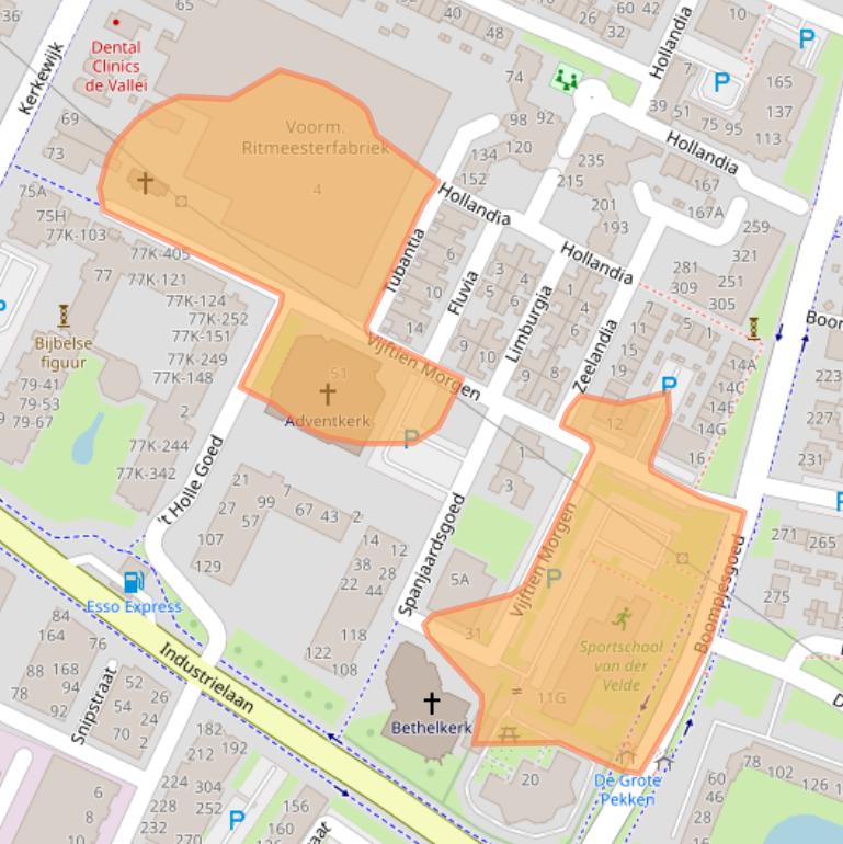 Kaart van postcodegebied 3901HA.