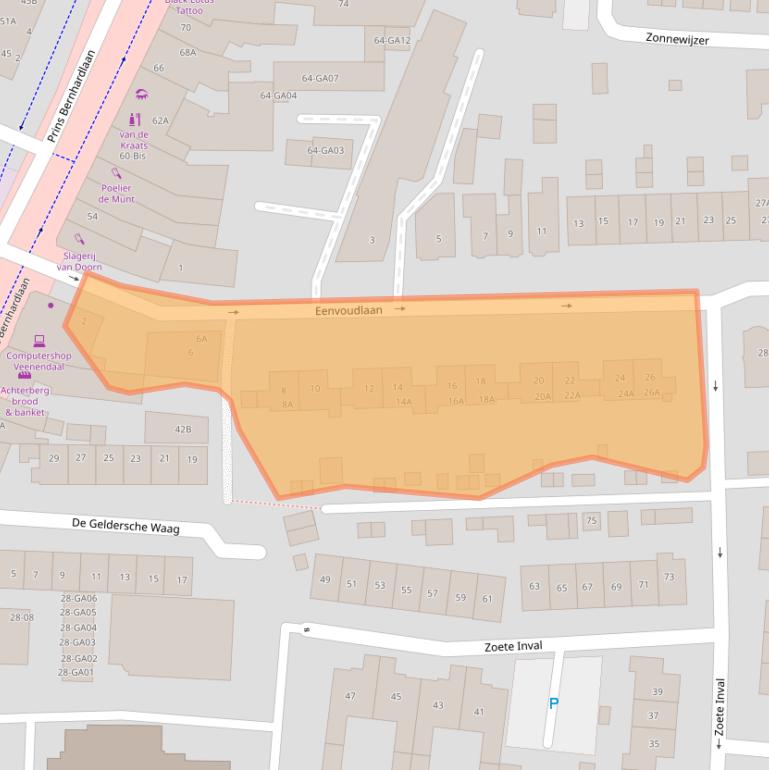 Kaart van postcodegebied 3901SP.