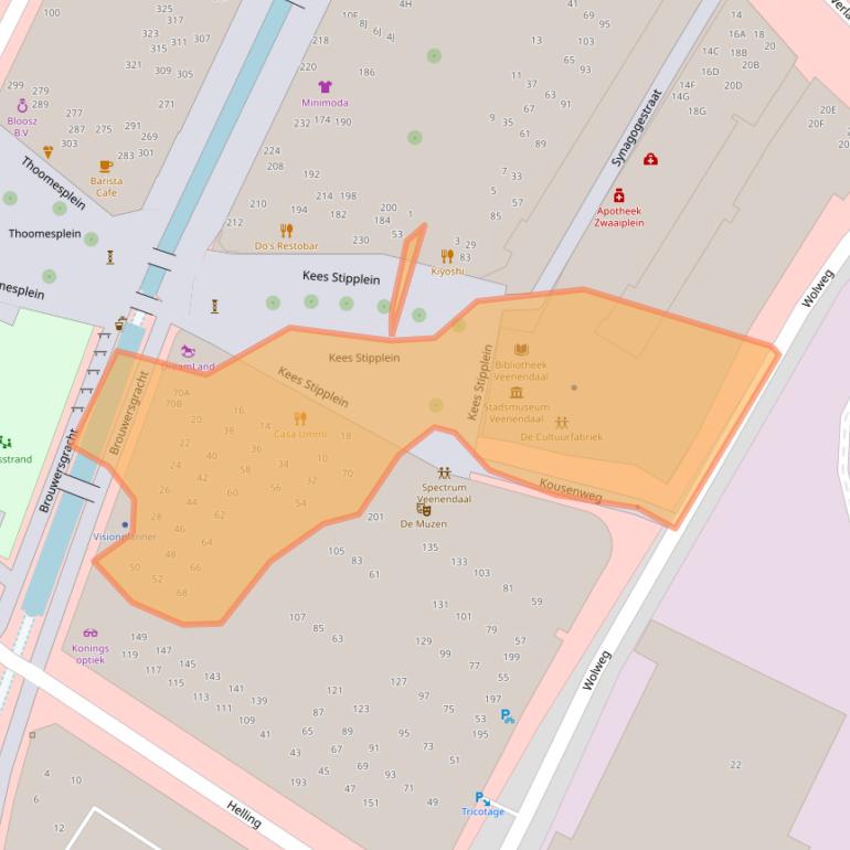 Kaart van postcodegebied 3901TP.