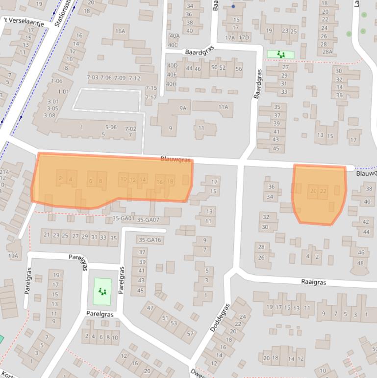Kaart van postcodegebied 3902AA.