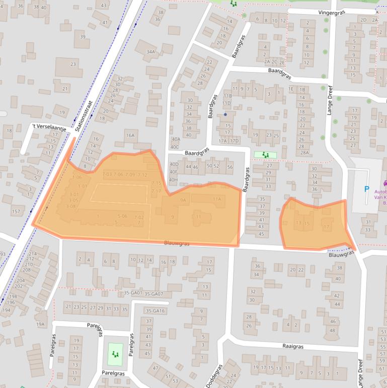 Kaart van postcodegebied 3902AB.