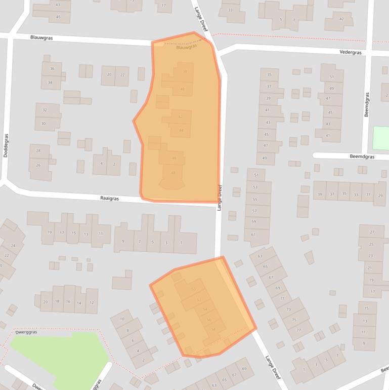 Kaart van postcodegebied 3902AJ.