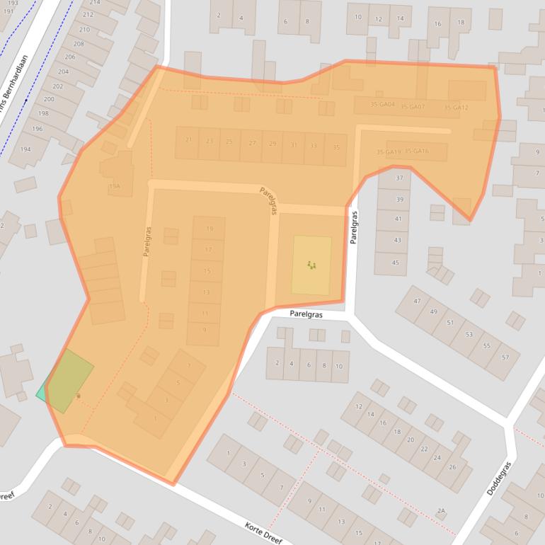 Kaart van postcodegebied 3902AP.