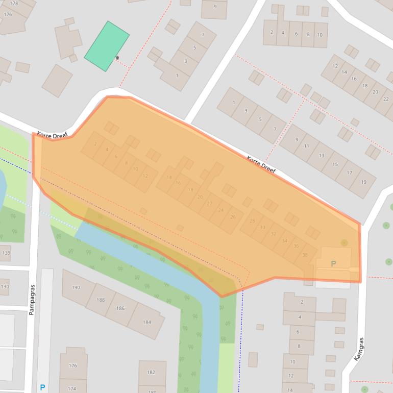 Kaart van postcodegebied 3902AW.