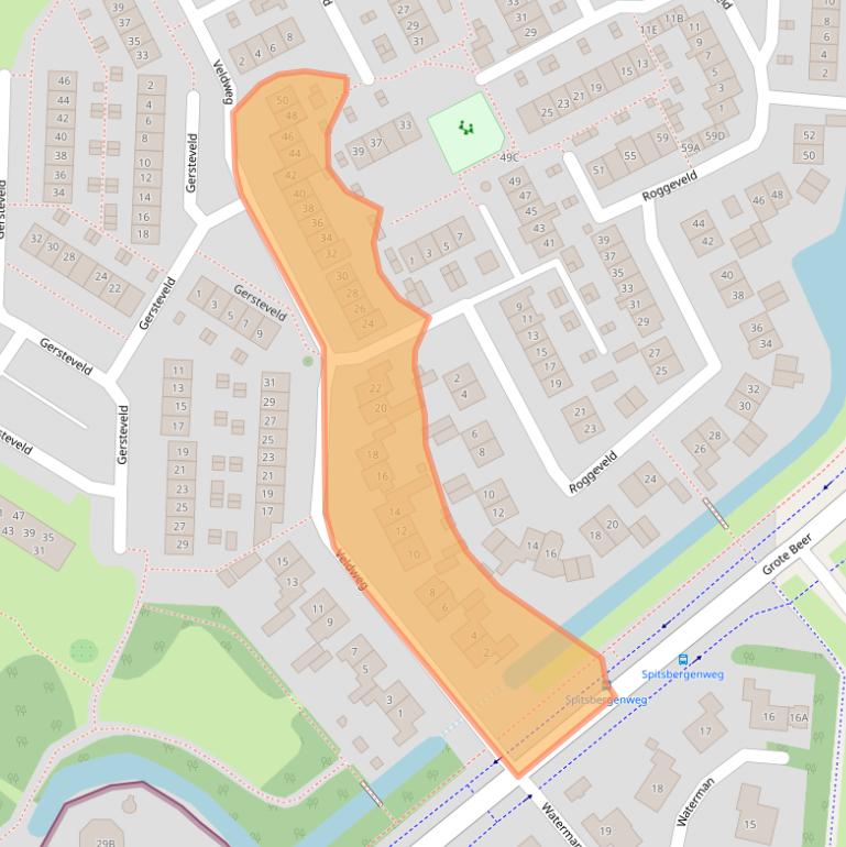 Kaart van postcodegebied 3902EK.