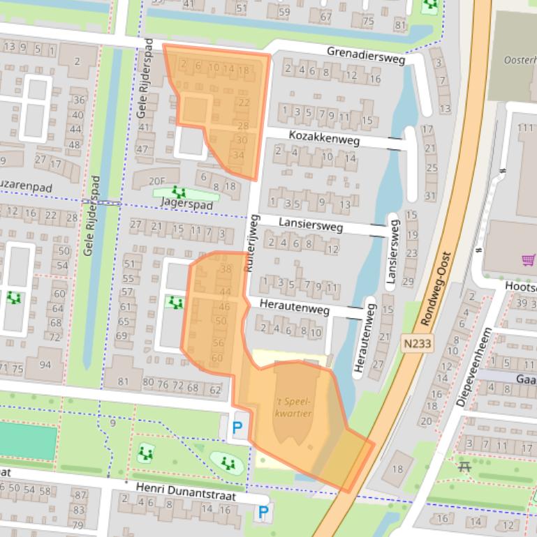 Kaart van postcodegebied 3902JA.