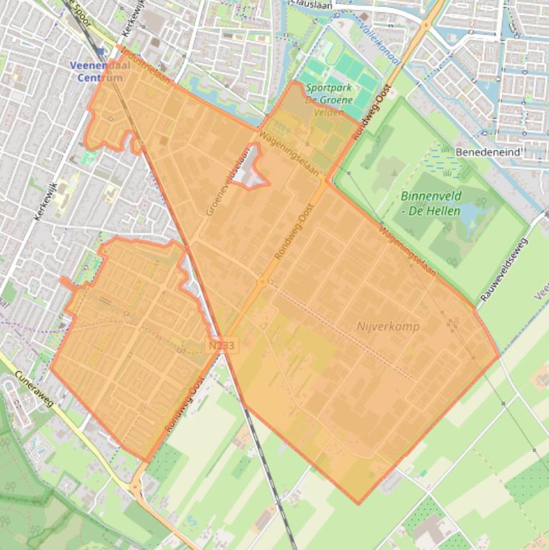 Kaart van postcodegebied 3903.